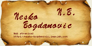 Neško Bogdanović vizit kartica